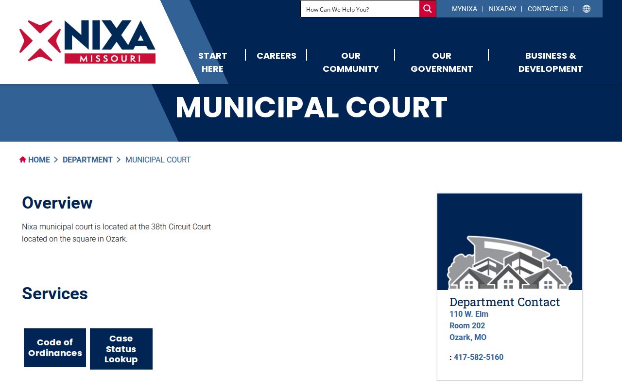 Nixa Municipal Court source for Nixa criminal case records